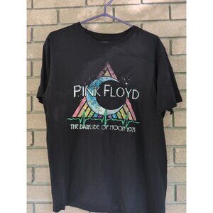 Black Pink Floyd Dark Side of the Moon Rock Band T-Shirt Size: Large